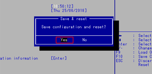 uSave configuration and reset?iݒ̕ύXۑďI܂HjvƂbZ[W\̂ŁAuYesi͂jvIāAuEntervL[܂